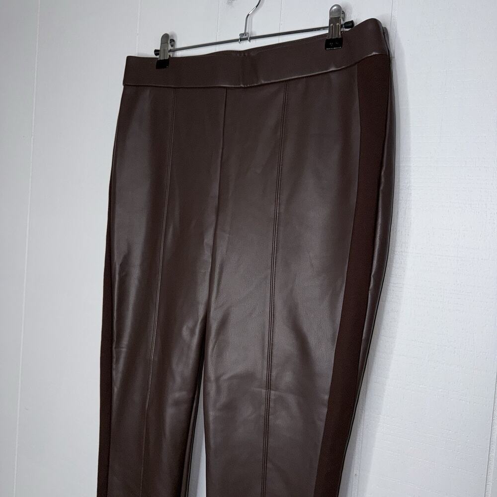 Talbots Women’s Portland Faux Leather Leggings Brown Size 10 NWT - Picture 4 of 7